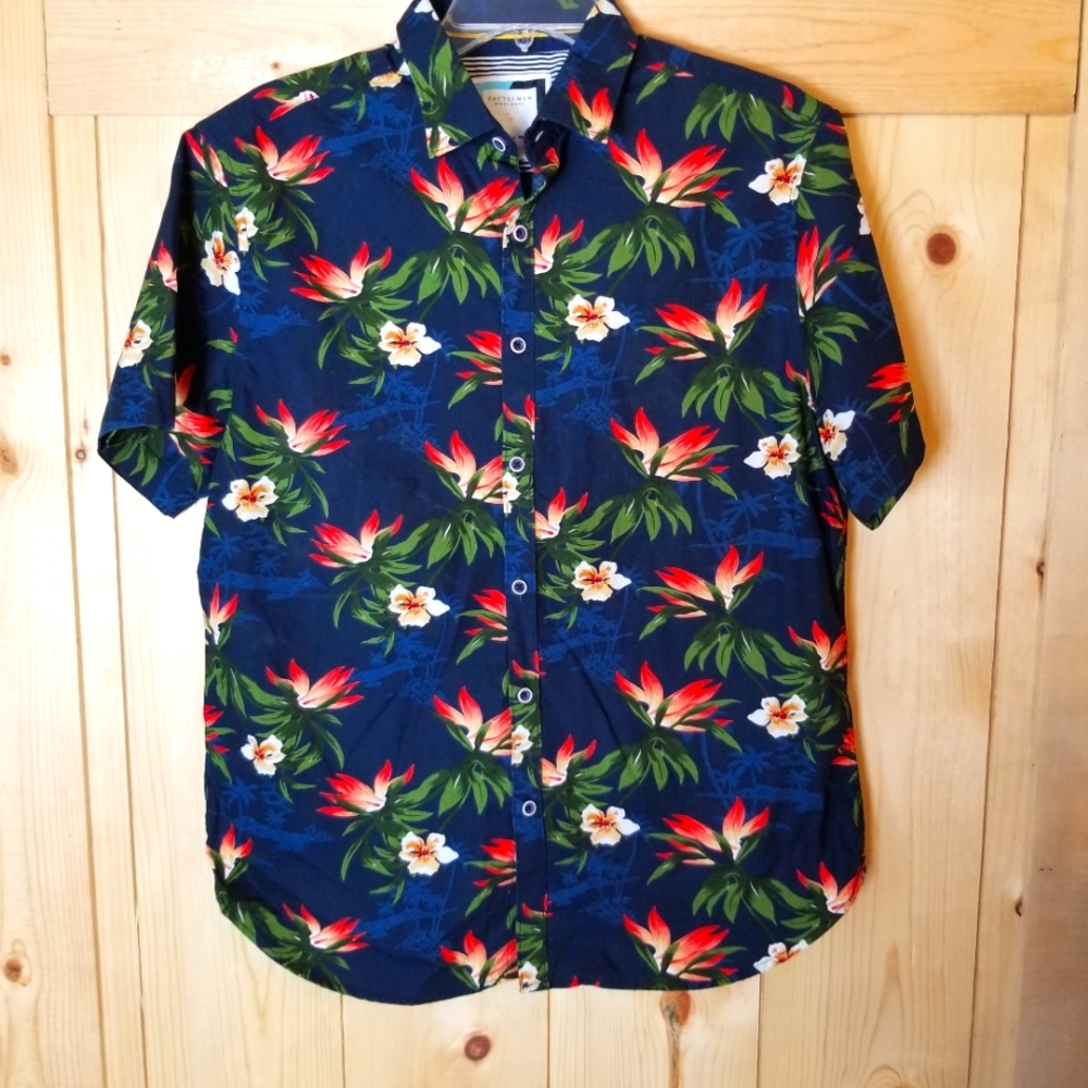Cactus Man Ricky Singh Floral Cotton Hawaiian Shirt